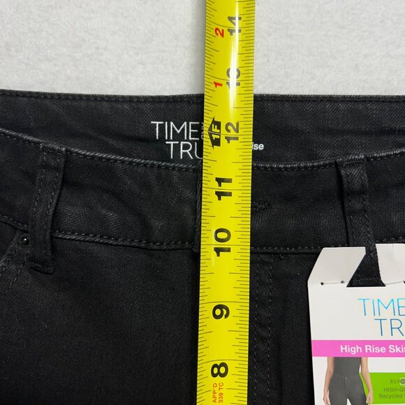 Time And Tru Women's High Rise Stretch Skinny Black Jeans Size 14 NWT - Picture 9 of 11